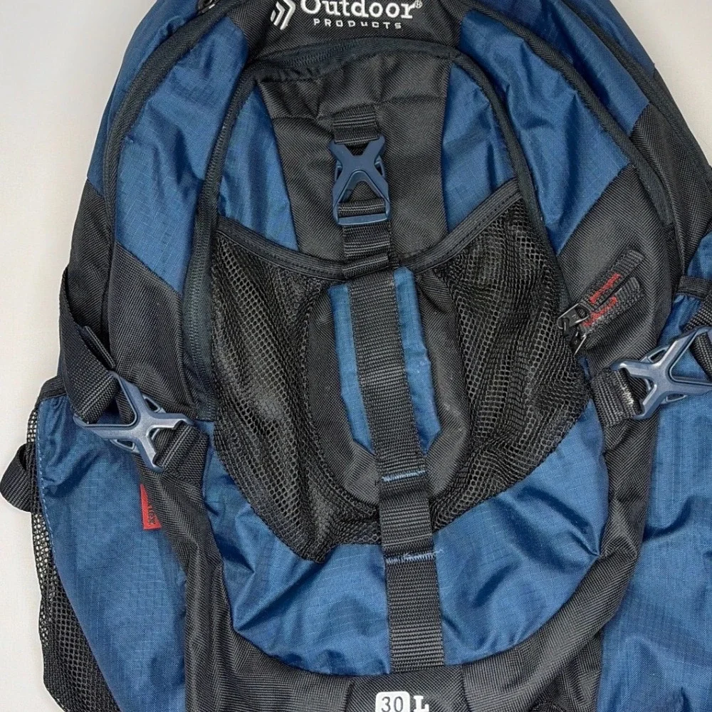 Outdoor Products 30L Backpack Navy Blue Black Hiking School Daypack Bag